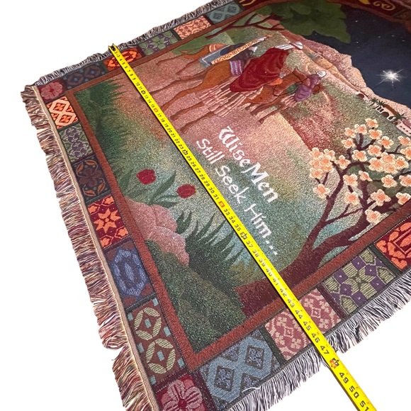 Wise men still seek him Nativity theme throw blanket 58 x 47 - Picture 7 of 8